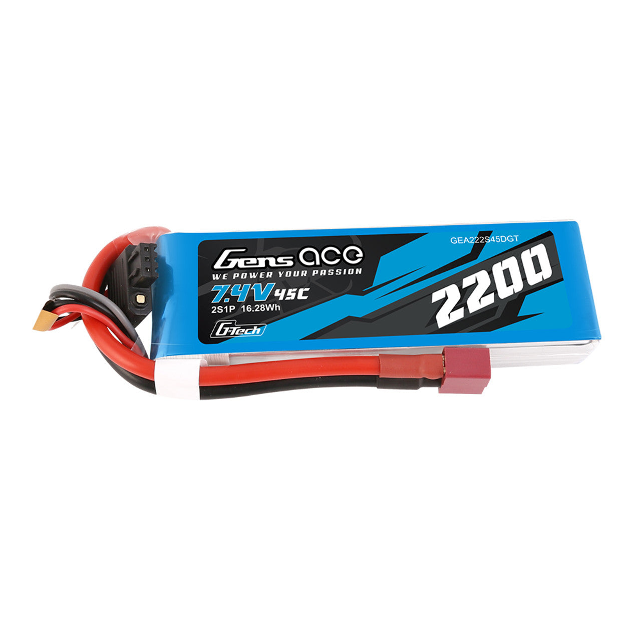Gens Ace: G-Tech 2200mAh 7.4V 45C 2S1P Lipo Battery