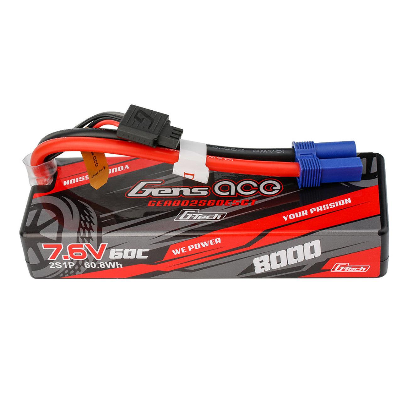 Gens Ace: 8000mAh 2S 60C G-Tech Hardcase Lipo with EC5 Plug