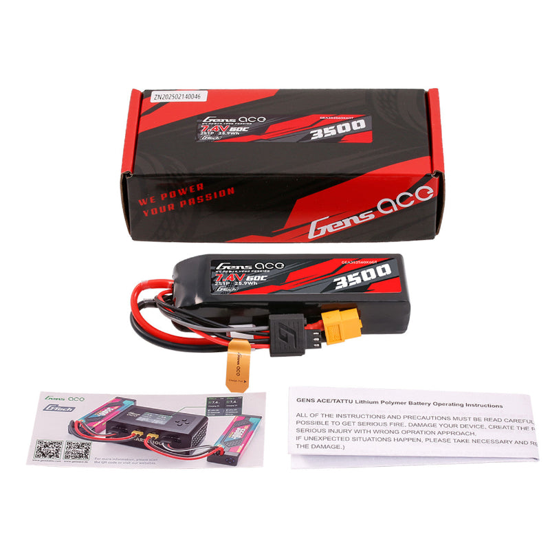 3500mAh 2S 60C G-Tech Lipo