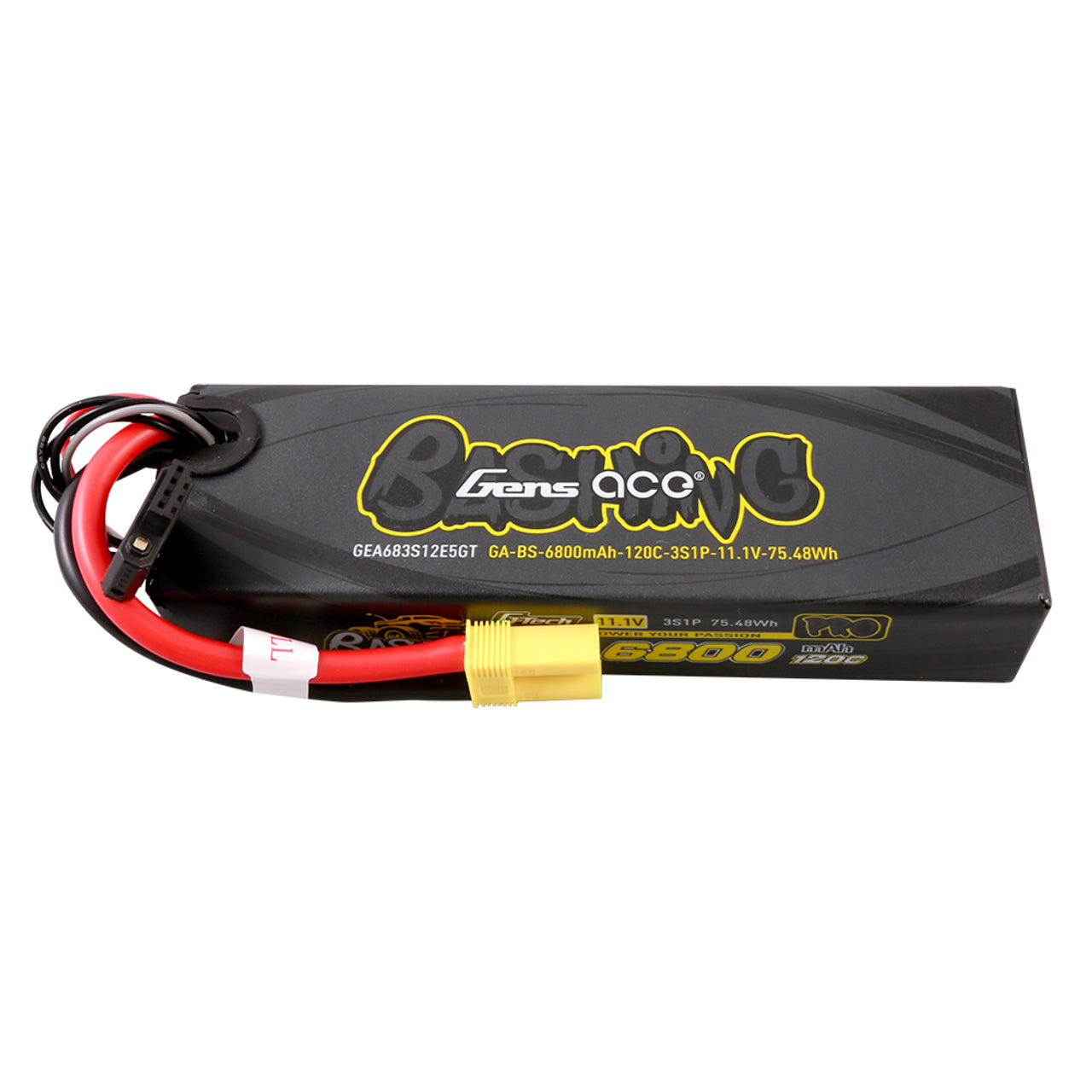 Gens ace 6800mAh 3S 120C 11.1V G-tech Bashing Series Lipo Battery Pack With EC5 Plug