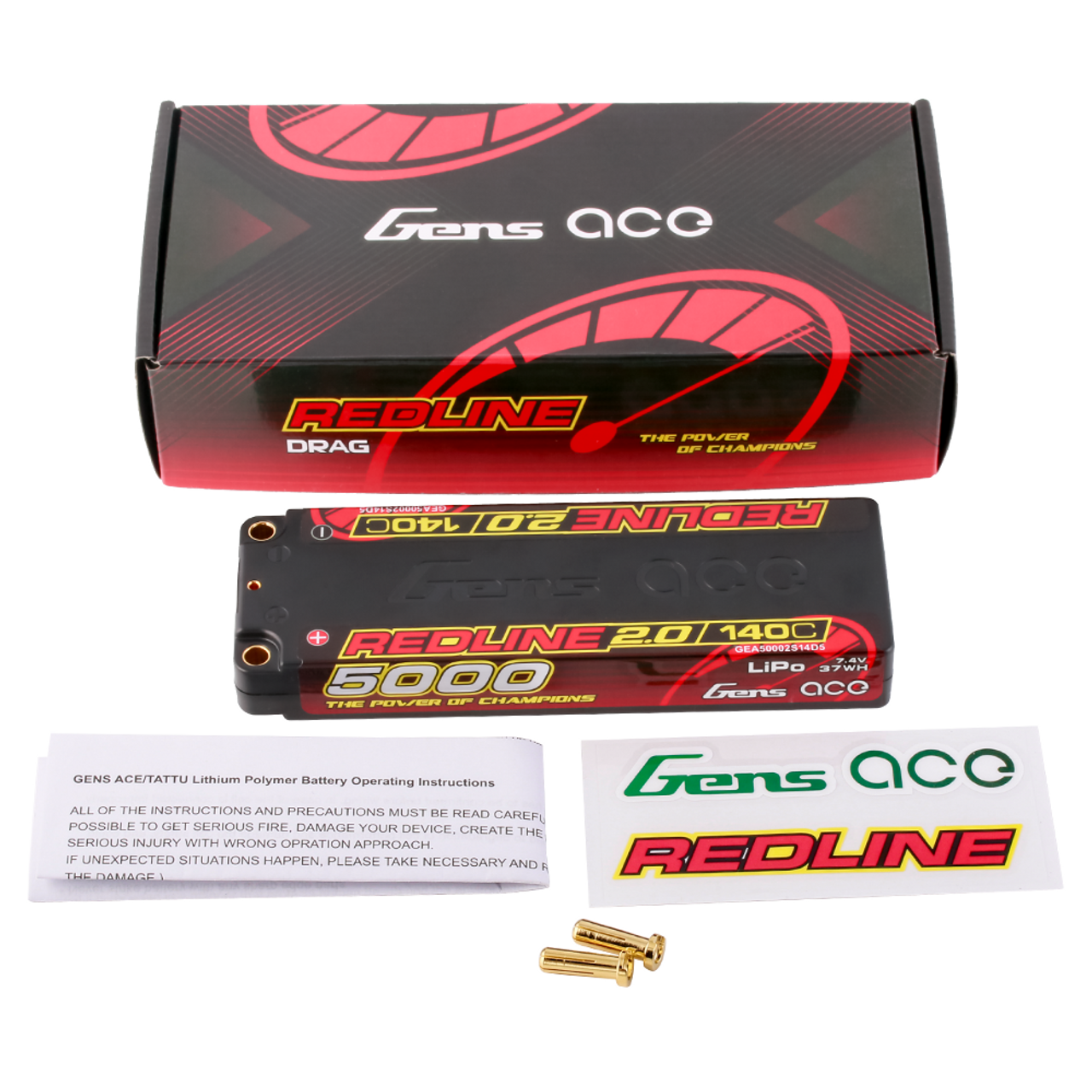 Gens Ace: 5000mAh 2S 140C Redline 2.0 Lipo