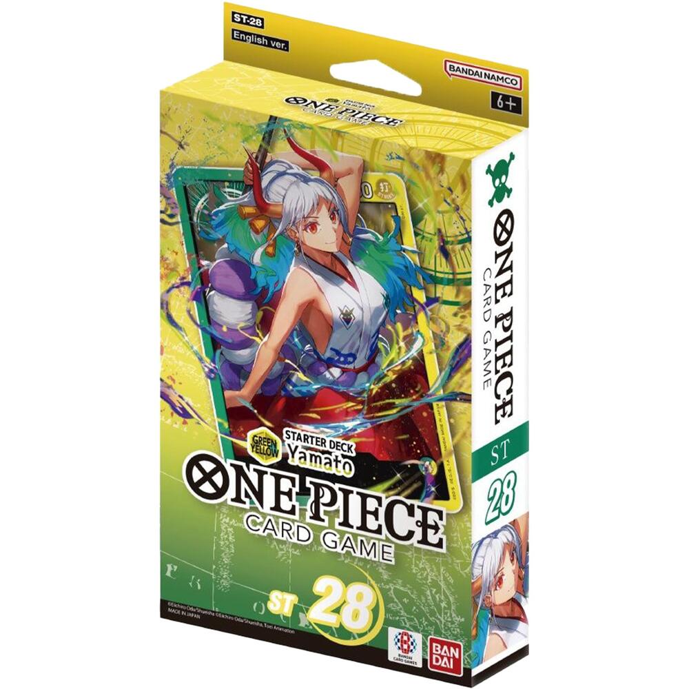 Bandai One Piece TCG Green/Yellow Yamato card featuring artwork of Yamato in vibrant colors on a collectible card.