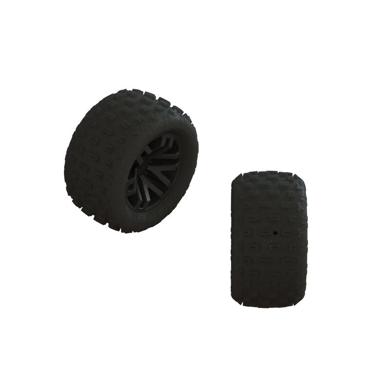 ARRMA: dBoots 'FORTRESS' Tire Set Glued (Black) (2 Pairs)