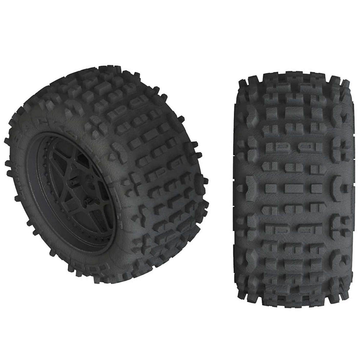 ARRMA: Backflip LP 4S Tire 3.8 Glued Black (2)