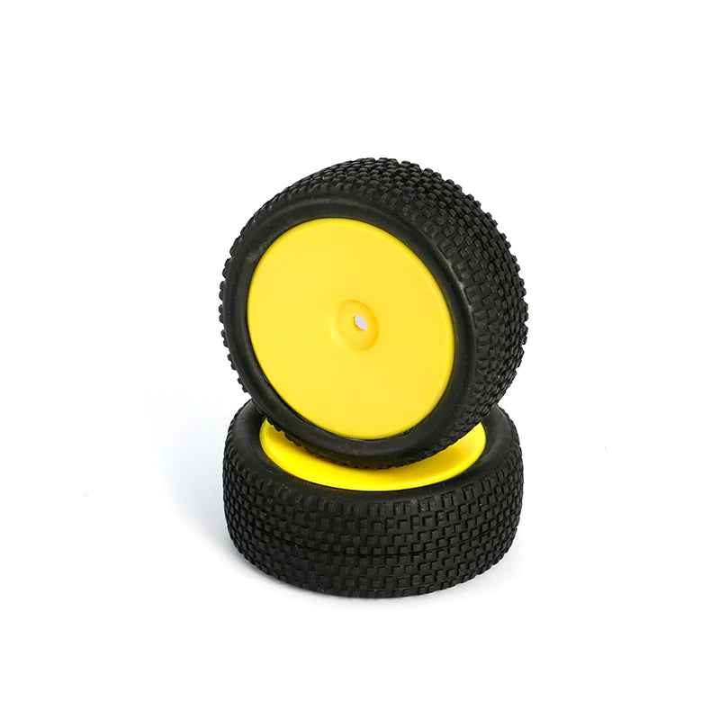 LC Racing: L6250 All Terrain Buggy Front Tires Mounted Yellow, 12mm (2pcs)
