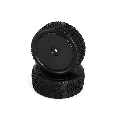 LC Racing: L6252 All Terrain Buggy Front Tires Mounted Black, 12mm (2pcs)