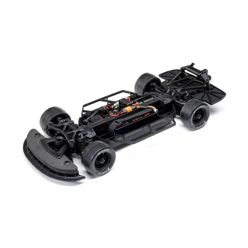 Losi 1/12 asphalt late model 2s AWD RC race car with detailed body and racing wheels, ready for high-speed remote control racing.