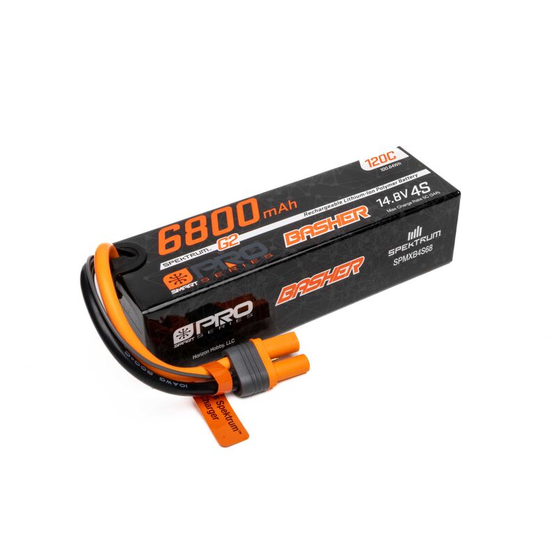 Spektrum: 6800mAh 4S 14.8V Smart Pro Basher LiPo 120C IC5