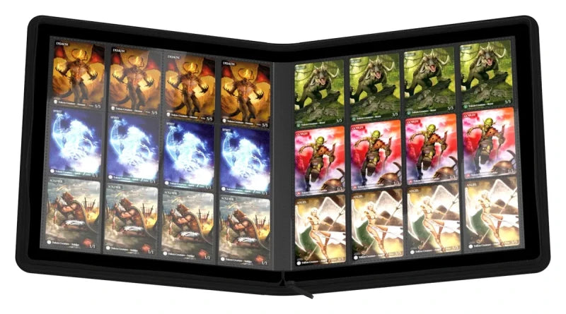 Ultimate Guard 12-Pocket Quadrow Zipfolio Xenoskin card storage wallet with durable exterior and organized interior for trading cards.