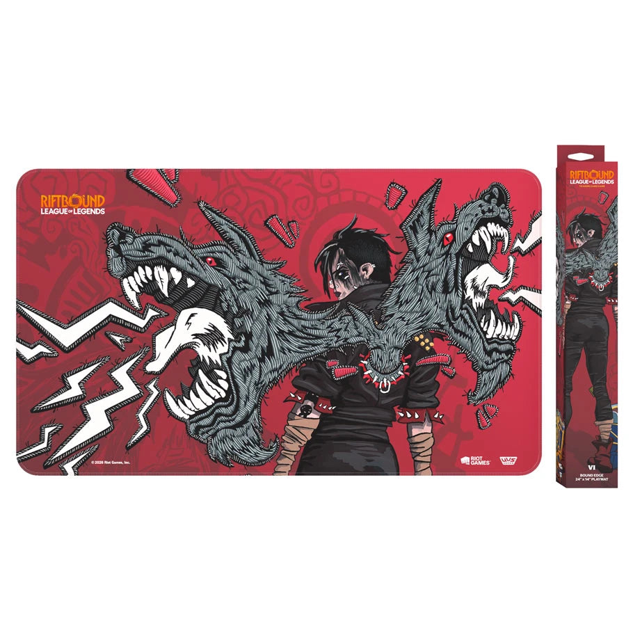 UVS Games Riftbound: Unleashed playmat featuring vibrant artwork and detailed design, ideal for tabletop gaming sessions.