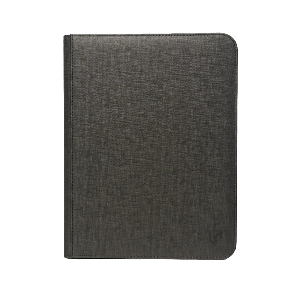 Ultra-Pro 9-pocket zippered premium PRO-binder with clear plastic pockets for organizing trading cards or collectibles.