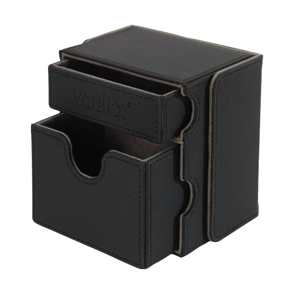 Vault X Exo-Tec Game Box 100+ in black, a sturdy storage case for storing and organizing gaming cartridges and accessories.