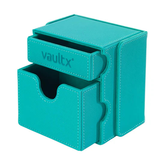 Vault X Exo-Tec Game Box 100+ in teal, durable storage case for gaming accessories and cartridges.