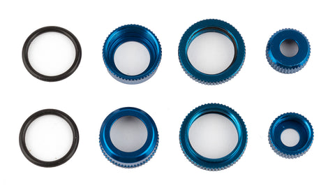 Associated: Reflex 14 Aluminum Shock Caps & Collars (10mm Blue)
