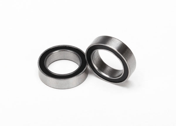 Pair of Traxxas black-seal ball bearings, 10x15x4 mm, for RC car upgrades shown in the product image.