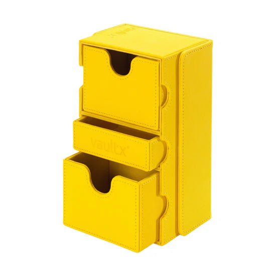 Vault X Exo-Tec Game Box 200+ in sunrise yellow, compact storage case for gaming accessories with a vibrant yellow finish.