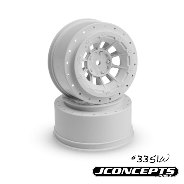 JConcepts - Hazard - Slash Rear, Slash 4X4 Front & Rear Wheel - White - 2pc - Hobby Addicts