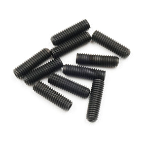 Set of ten Xpress M3x10mm hex set screws with hex heads, arranged on a plain background for mechanical fastening projects.