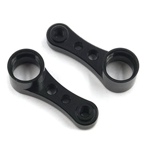 Xpress aluminum 18.5mm dual servo saver arms, set of 2, for RC car steering system, with detailed metallic finish.