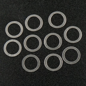 Set of 10 Xpress 5x7x0.2mm drive axle shims for precise axle adjustments, shown in the image.