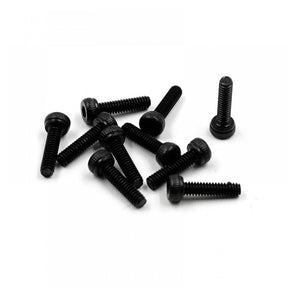 Set of 10 Xpress M2x8mm cup head screws, metal fasteners with rounded heads, ideal for light woodworking or assembly projects.