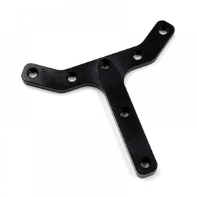 Xpress aluminum rear stiffener plate for vehicle reinforcement, shown in a close-up view with mounting holes.