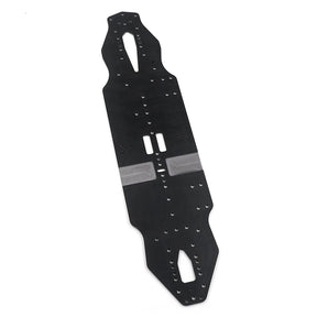 Xpress 2.5mm fiberglass main chassis plate for RC cars, showing a flat, durable, light gray chassis part with mounting holes.