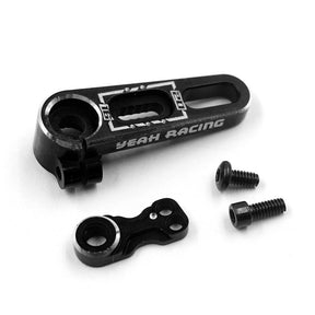 Yeah Racing 7075 aluminium adjustable servo horn with 15.5-20mm length and 0.5mm steps for RC car steering components.
