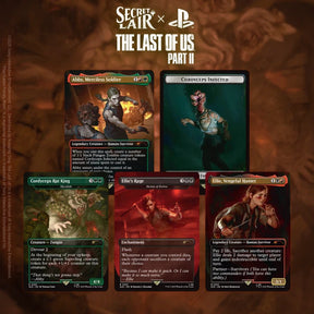 MTG Secret Lair x The Last of Us Part II non-foil edition card set by Wizards of the Coast featuring themed artwork and game cards.