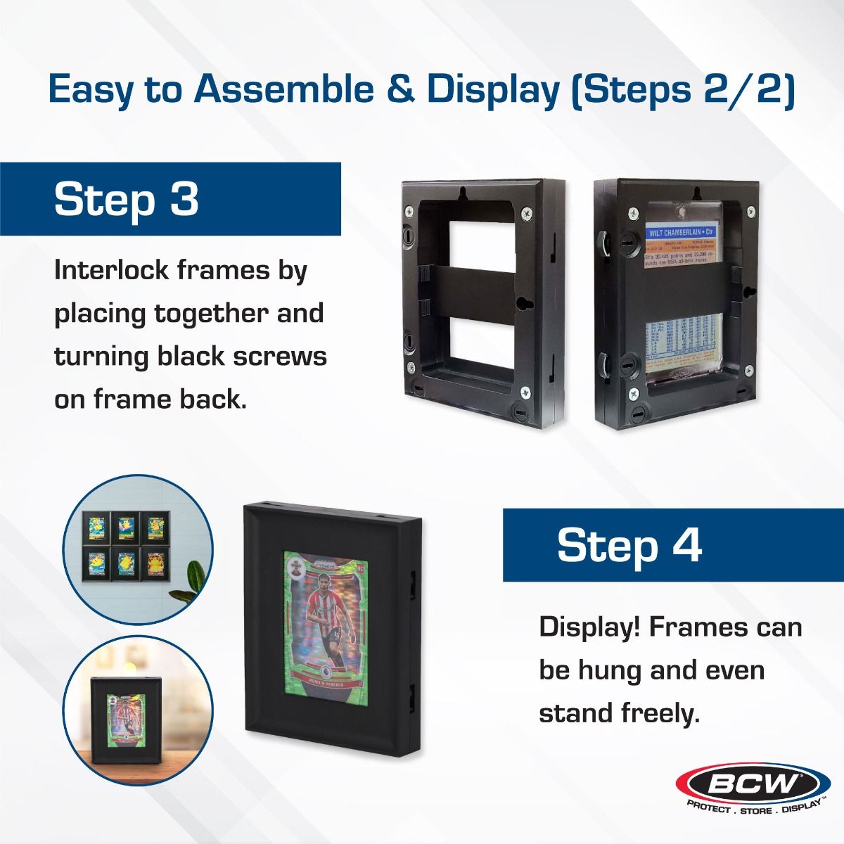 Inter Lock Frame BCW: Interlocking Card Frames (Black) | Hobby Addicts