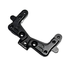 Atomic RC MRX 1.5 degree caster mount for DWS suspension system, showcasing the precision-machined aluminum component.