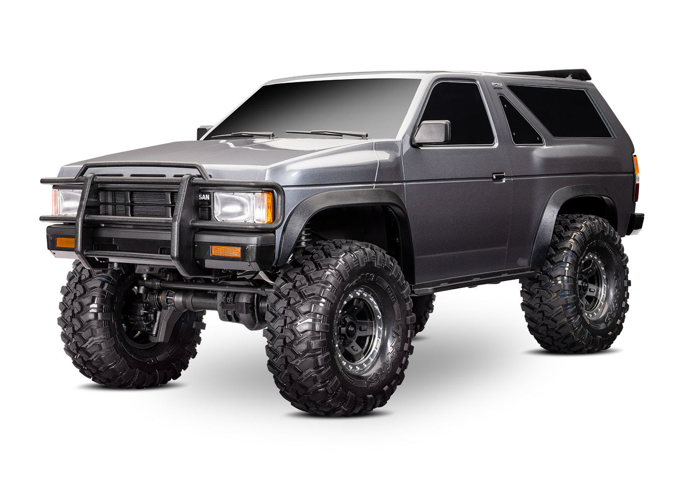 Traxxas TRX-4 Nissan Pathfinder radio-controlled scale model showing front three-quarter view with detailed exterior design.