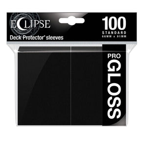 Ultra Pro Eclipse Gloss Standard Sleeves for cards, 100-count pack, black, protective card sleeves for gaming or trading cards.