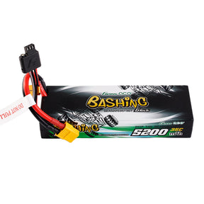 Gens Ace 5200mAh 2S 35C LiPo battery pack with hardcase, EC3, Deans, and XT60 adapters for RC bashing.