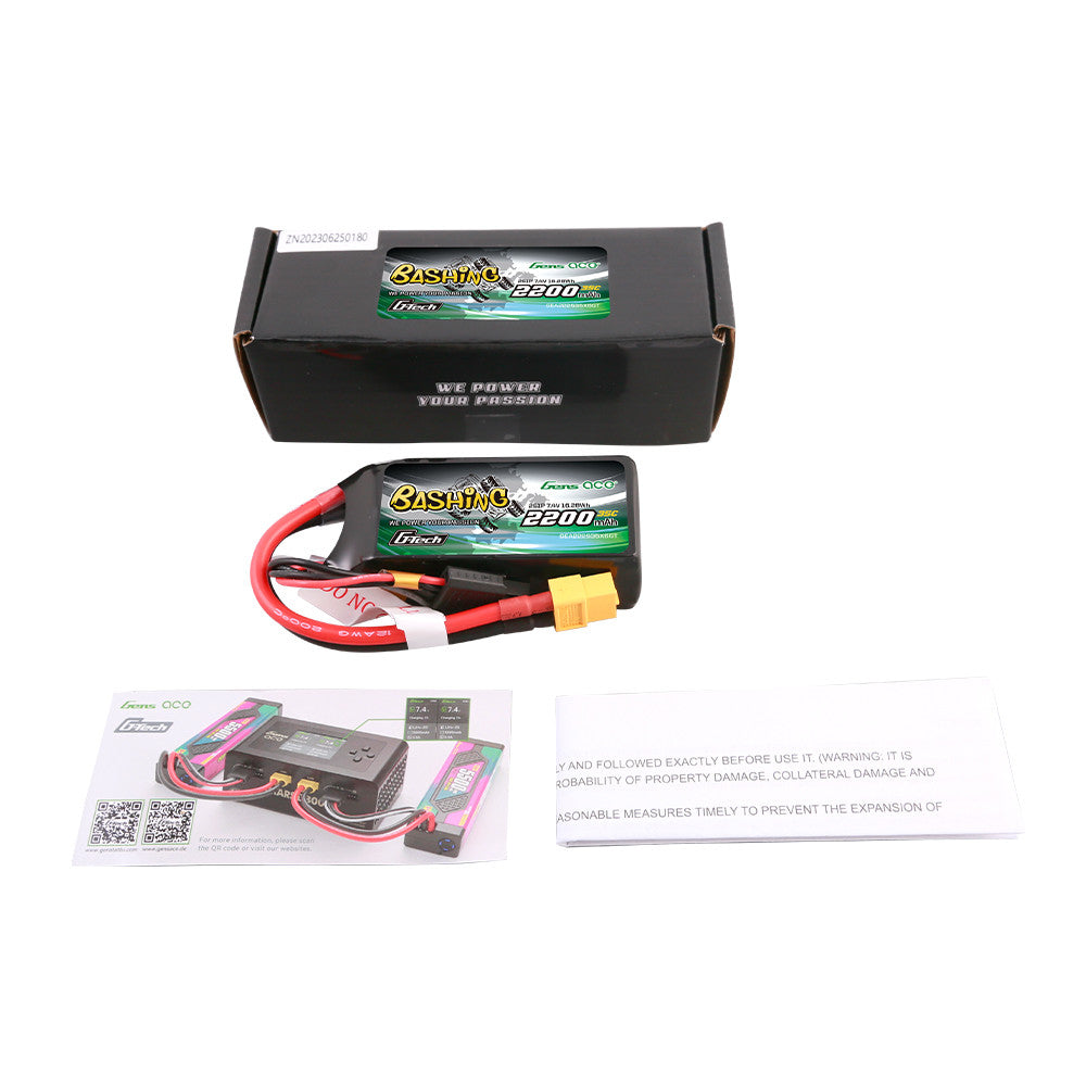 Gens Ace: 2200mAh 3S 35C G-tech Bashing Lipo (XT60)