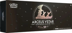 Pokémon TCG Arceus VSTAR Ultra-Premium Collection box with cards, artwork, and accessories from the Pokémon brand.