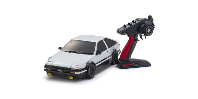 Kyosho 2WD Fazer D2 Toyota Sprinter Trueno AE86 drift car model with detailed exterior and racing decals.