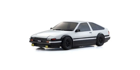 Kyosho 2WD Fazer D2 Toyota Sprinter Trueno AE86 drift car model with detailed blue and white paint scheme.