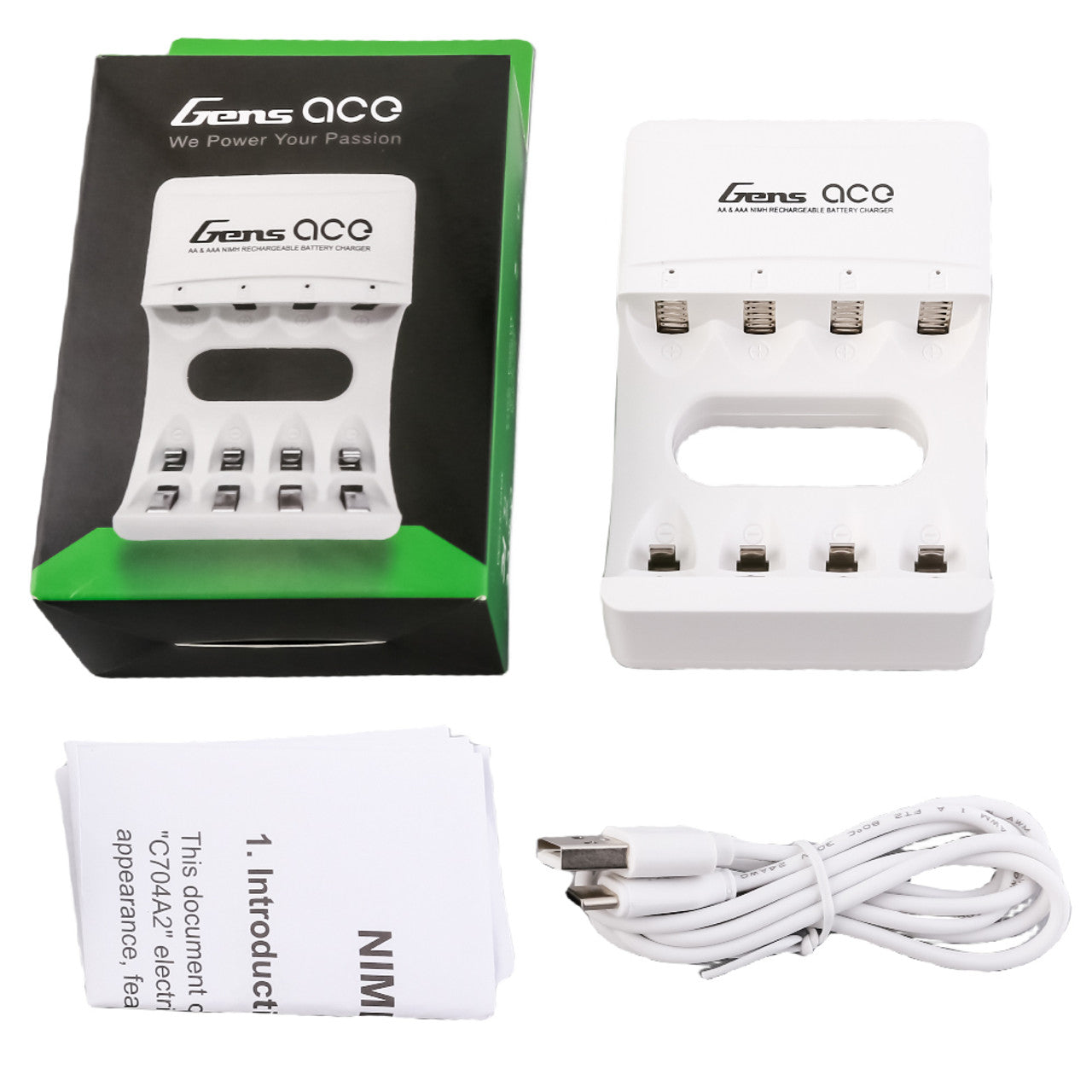 Gens Ace: AA & AAA Nimh Rechargeable Battery Charger
