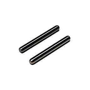 Atomic RC MRX spare arm pins for DWS, two black metal replacement parts for RC car suspension or chassis.