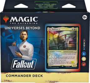 MTG Fallout Commander Deck by Wizards of the Coast featuring colorful cards and thematic artwork for strategic gameplay.