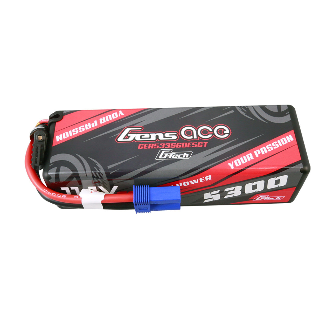 Gens Ace: 5300mAh 3S 60C G-Tech Hardcase Lipo with EC5 Plug