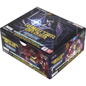 Bandai Digimon Sinister Order Booster Box EX-10 with colorful trading card packs and artwork on the packaging.