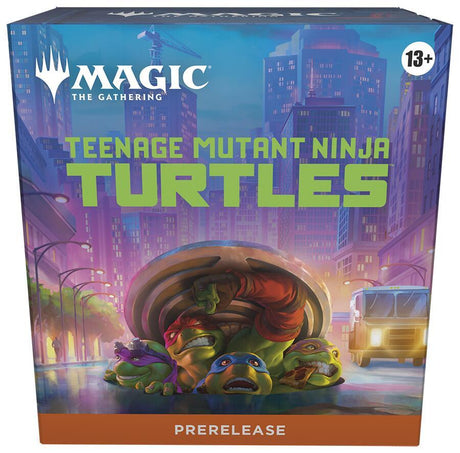 Teenage Mutant Ninja Turtles Prerelease Box for Magic: The Gathering by Wizards of the Coast, featuring TMNT themed game materials.
