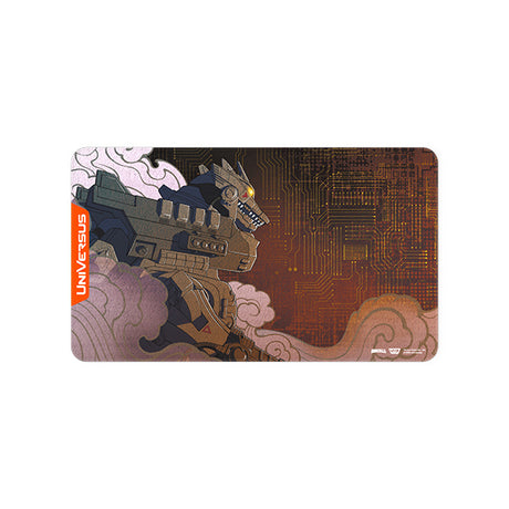 Mecha Godzilla Kiryu playmat from Universus: Godzilla Reign of Kaiju series, featuring detailed Mecha Godzilla design by UVS Games.
