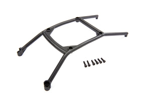 Traxxas Rear Maxx Body Support for RC truck, shown in black with mounting hardware attached.