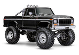 Traxxas TRX-4 Ford F-150 High Trail Edition RC truck front three-quarter view showing black body and detailed design