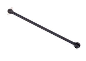 Traxxas front 5x133.5mm driveshaft for RC car, metal and plastic components, detailed view of the Traxxas part.