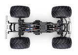 Traxxas TRX-4MT Ford F-150 RC monster truck chassis bottom view showing detailed suspension and drivetrain components.