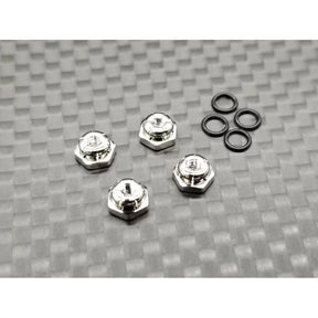 GL Racing AC011-S 2mm lock nuts, close-up of black metal fasteners with threading, designed for automotive use.